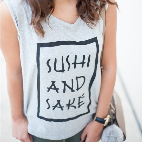 Sushi & Sake Night Out Raw Hem Tank Top - Picture 2 of 5